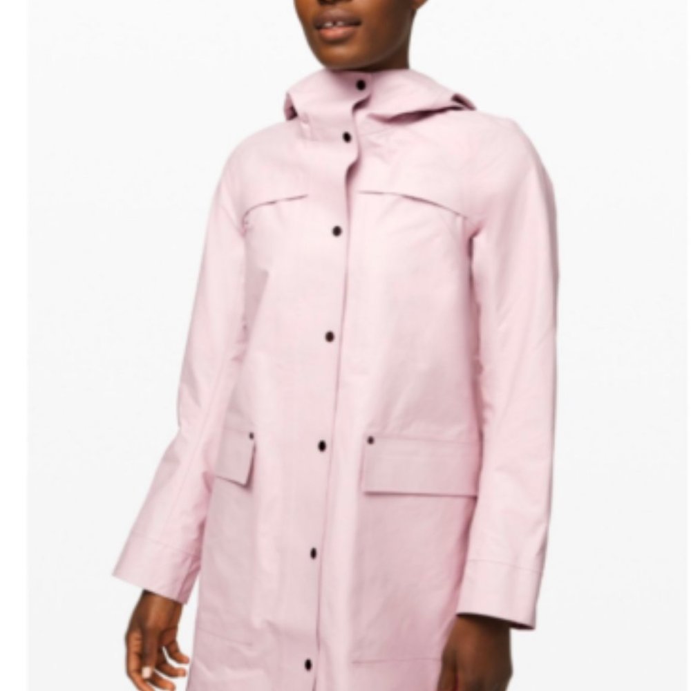 Lululemon Into the Drizzle Rain Pink Coat Jacket Women Excellent condition Size8